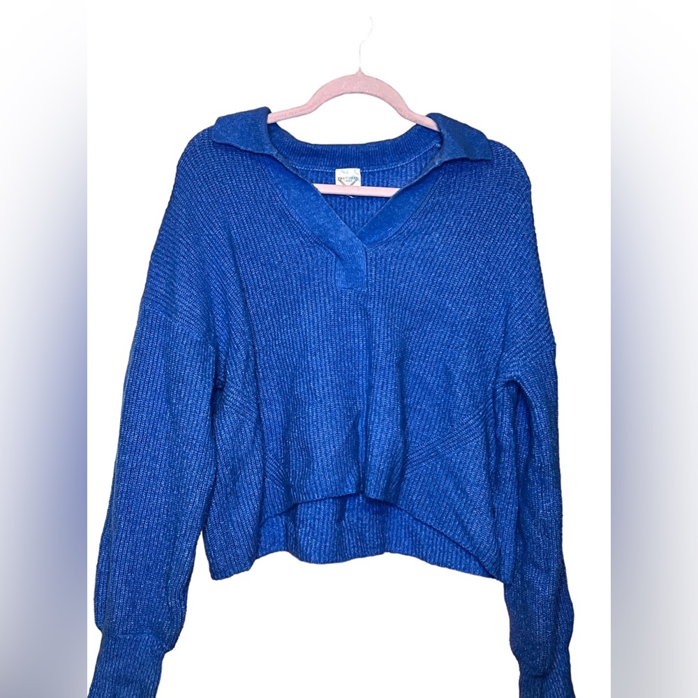 Blue collared sweater